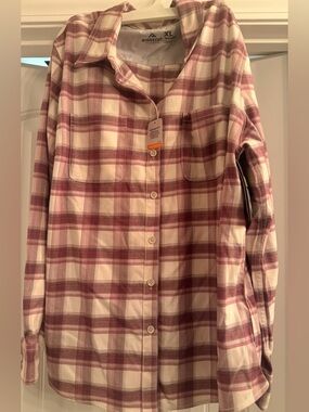 NWT Ridgecut Toughwear Flex Women Size XL Plaid Button Down Shirt NEW